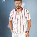 Monarch Stripe Polo - White