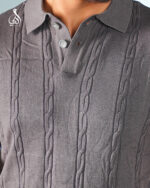The Noble Texture Polo - Charcoal Gray - Image 2